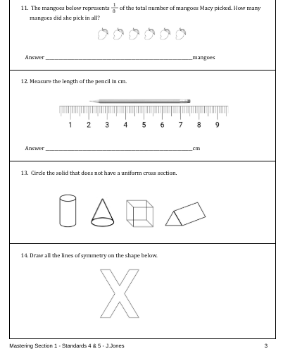 Mastering Section 1 - S.E.A Mathematics Book for Stds 4 & 5